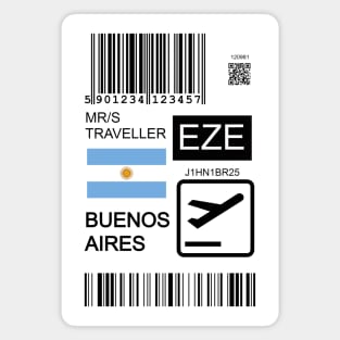 Buenos Aires Argentina travel ticket Magnet